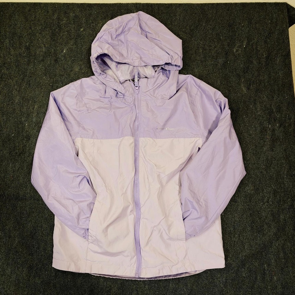 Eddie Bauer Kids Hooded Windbreaker Jacket Purple Lavender Size M 10/12